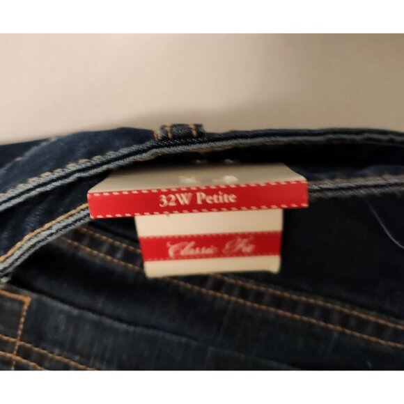 NWT CJ Banks Stretch Mid Rise Classic Fit Jeans 32W Petite 52x28 Blue NEW - Picture 10 of 12